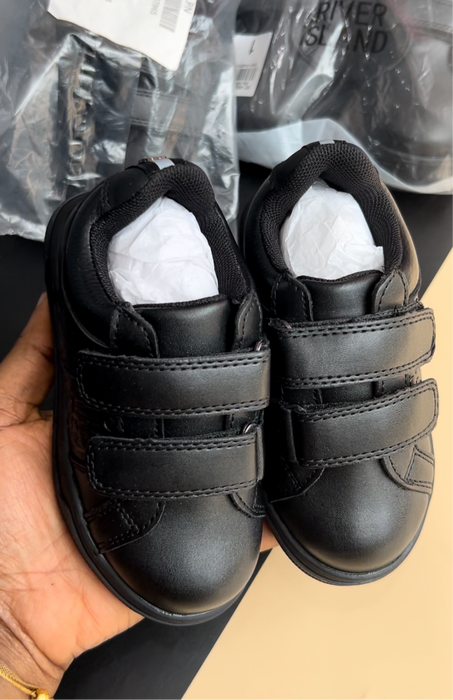 Mini boys black embossed velcro trainers