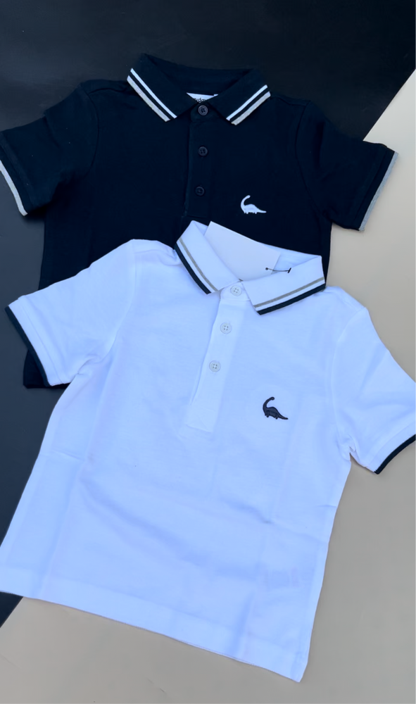 White & Navy blue polo(2pack)